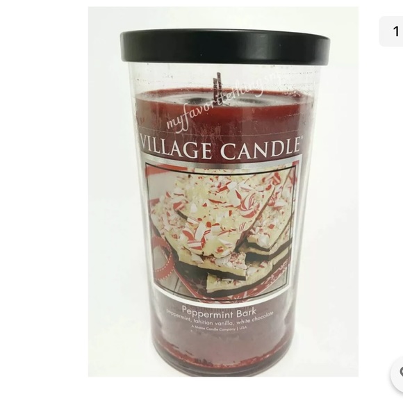 Accents Village Candle Christmas Peppermint Bark 24 Oz Candle Metal